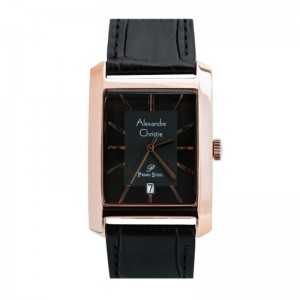 Alexandre Christie AC 1019 Rosegold Black Leather Man MDLRGBA